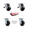 Service Caster 4 Inch Polyolefin Swivel Caster Set with Ball Bearing 2 Total Lock Brake SCC SCC-TTL30S420-POB-2-BSL-2 - alternate 2
